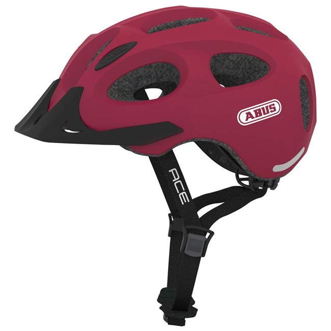 Abus Youn-I ACE cykelhjelm - Cherry Red 58-61 cm.