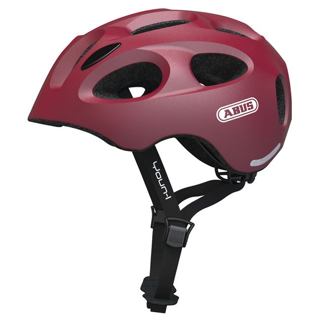 Abus Youn-I cykelhjelm - Cherry Red 48-54 cm.