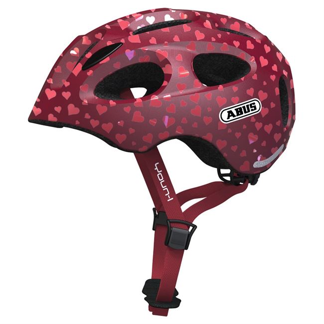 Abus Youn-I cykelhjelm - Cherry Heart 52-58 cm.