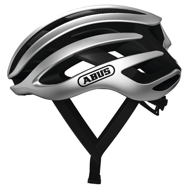 Abus AirBreaker cykelhjelm - Gleam Silver 52-58 cm.